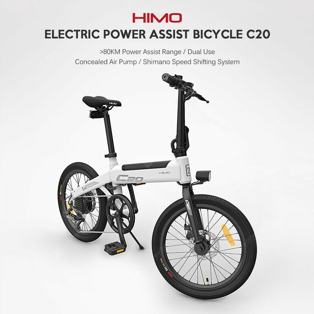 Original Xiaomi HIMO C20 Folding Electric Bicycle Moped E-Bike Power Assist 20 Inch 10AH