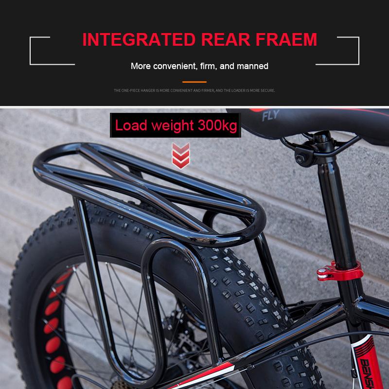 26inch snow electric mountain bicycle 48V lithium battery 1500w motor fat ebike 4.0 tires MTB bike