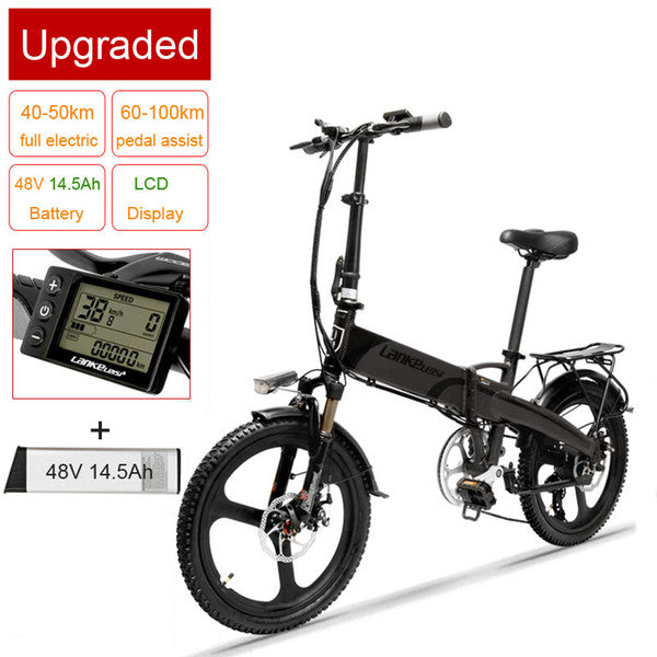 G660 20 Inch Powerful Electric Bicycle, 400W 48V 10.4Ah/14.5Ah Lithium Battery, With LCD Display & Rear Carrier, Dual Disc Brakes