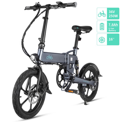 FIIDO D2S Folding Electric City Bike - Lightweight 16-Inch Wheels Ebike with 250W Brushless Motor and 6-Speed Shift System
