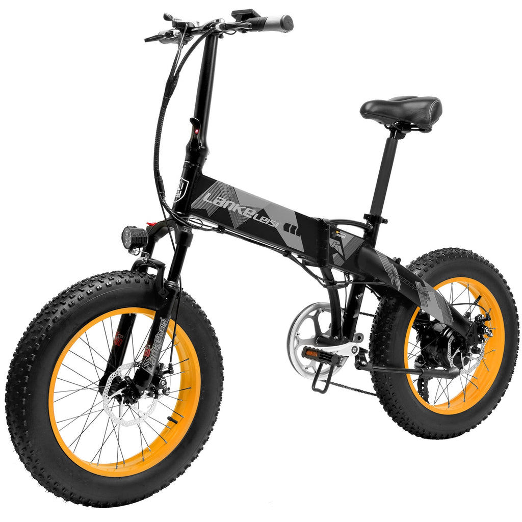 LANKELEISI X2000Plus Folding Electric Bike Big Tire MTB 500W 48V All Terrain Three Riding Modes 7 Speed