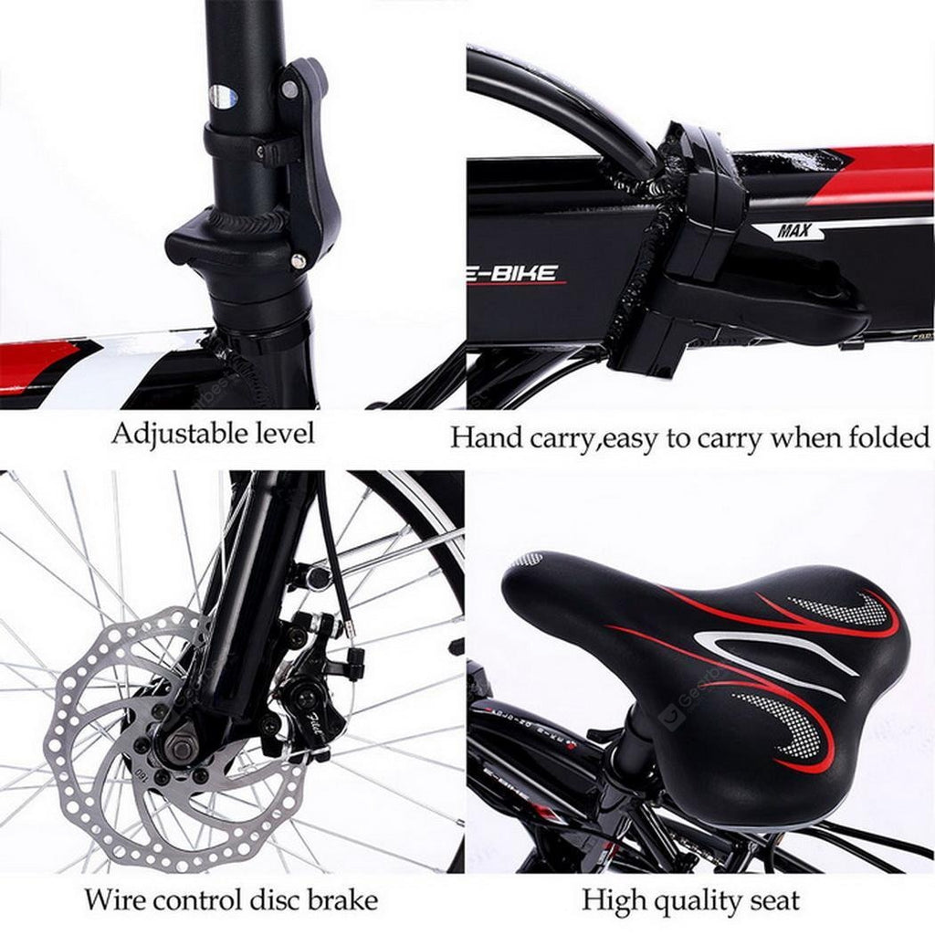 Ancheer 18.7 inch Wheel Aluminum Alloy Frame Folding Mountain Bike Cycling Bicycle White