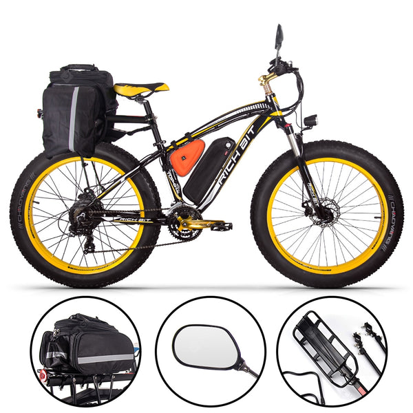 RICH BIT Electric Bike 26 Inch 4.0 Fat Tire Ebike 48V 17AH Removable L