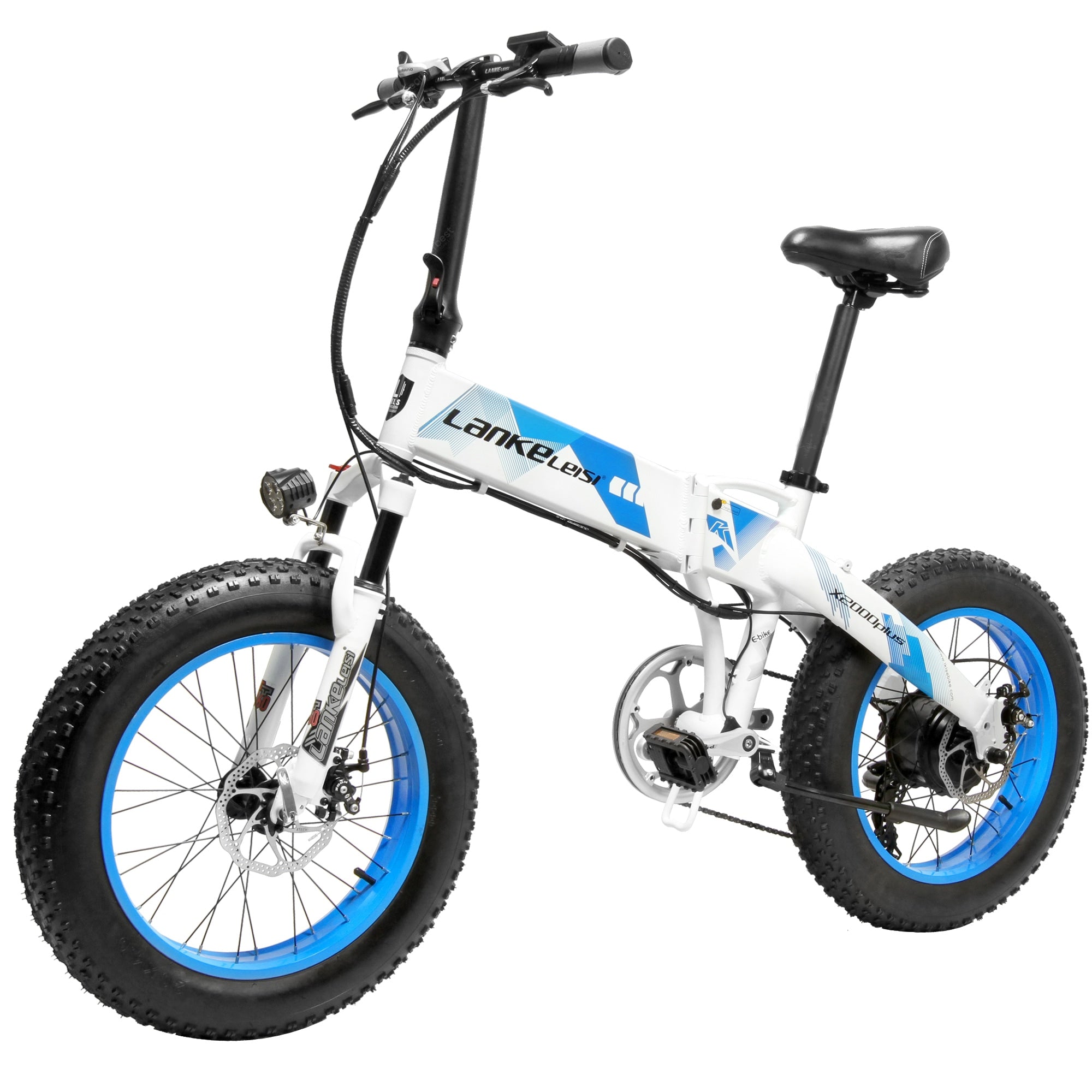 LANKELEISI X2000Plus Folding Electric Bike Big Tire MTB 500W 48V All Terrain Three Riding Modes 7 Speed