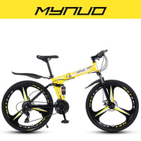 Road bike double disc shock-absorbing bicycle 26 inch 21 variable speed folding snowmobile adult single mountain student