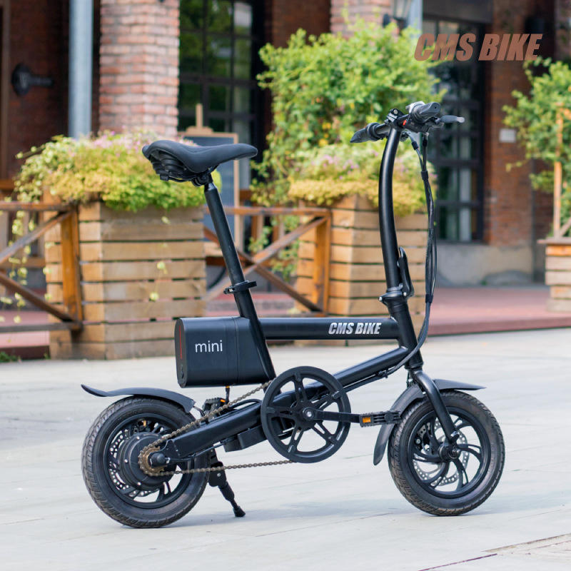 CMSBIKE mini Extra Battery Set 36V 250W 6AH 12 Inch Smart Folding Electric Bike 25km/h Max Speed Electric Bicycle LED Power Display With An Extra Battery