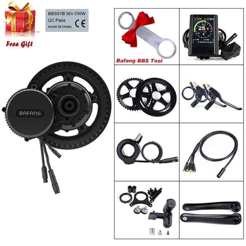 BAFANG 8FUN BBS02 BBS02B 48V 750W Mid Drive Crank Motor Electric Bike Conversion Kit EBIKE BB68-73mm Powerful Middle Engine w/ install tool - easy-smart-way