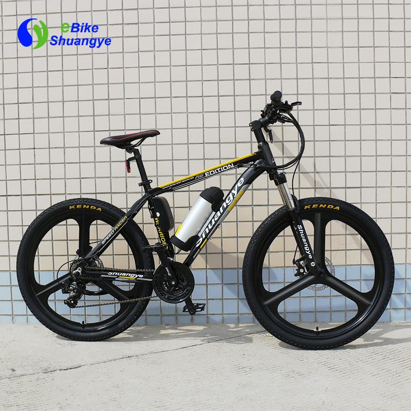 New design 36v 26'' Magnesium alloy wheel mountain e-bike with 21 speed