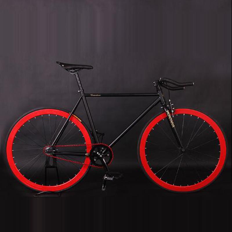 Fixed Gear Bike Fixie Bike 52cm Frame DIY Muscular Frame Cycling Road Aluminum Alloy Fixie Bicycle