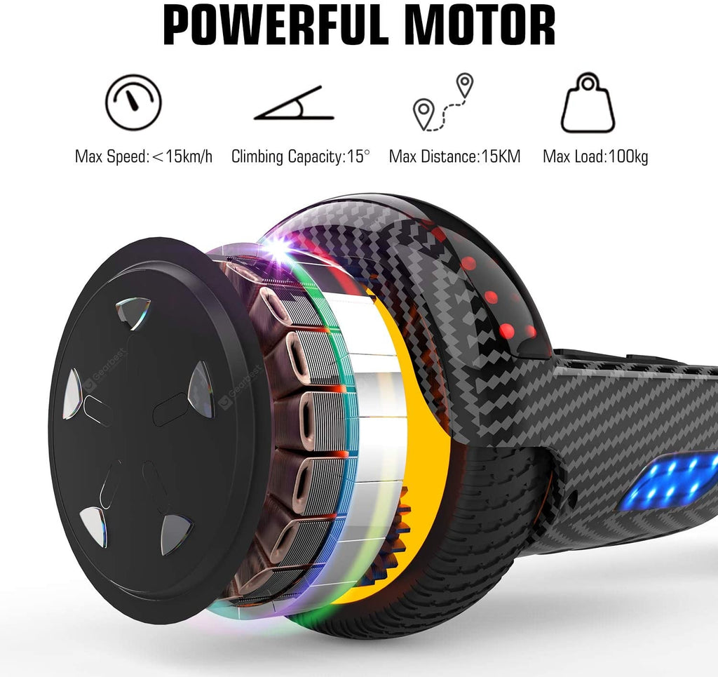 Hoverboard Bluetooth 6.5 inch Self Balancing Electric Scooter with LED Flash Wheels Self Balancing Scooters with 700W Motor Gift for Kids Adult