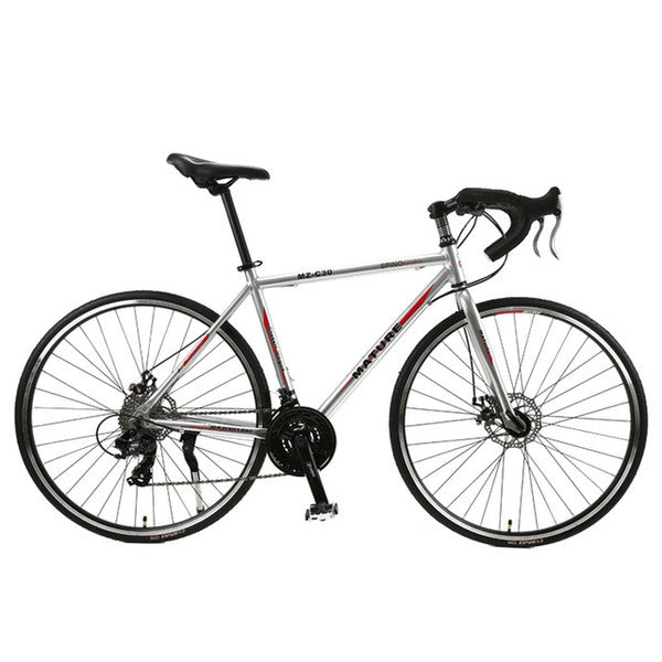Road bike 700C aluminum alloy adult road bicycle speed double disc brake racing 21/ 27/ 30 speed curved road bike