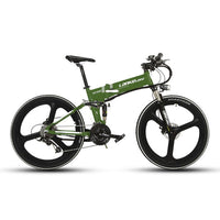 wholesale XT750 Foldable Smart Electric Mountain Bike Full Suspenion 250 Watt 36V 12.8A In Battery 17 *26 inch 27 Speed Bike