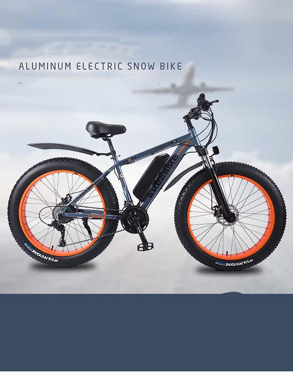 Electric bicycle 26 inch power mountain bike aluminum alloy variable speed snowmobile coarse tire adult car