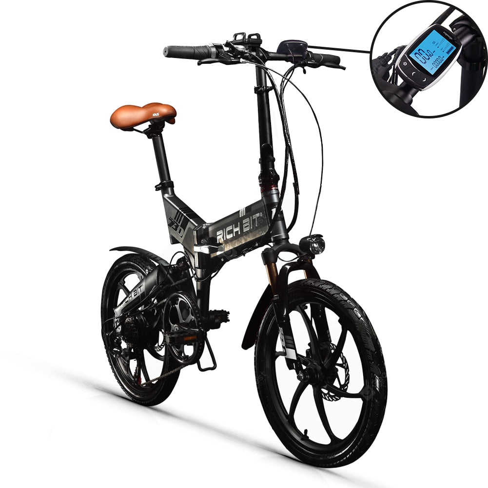 RICH BIT RT-730 48V 8Ah lithium battery Popular Full Suspension Electric Folding Bicycle New Smart LCD Screen 5 Level Pedal Assist