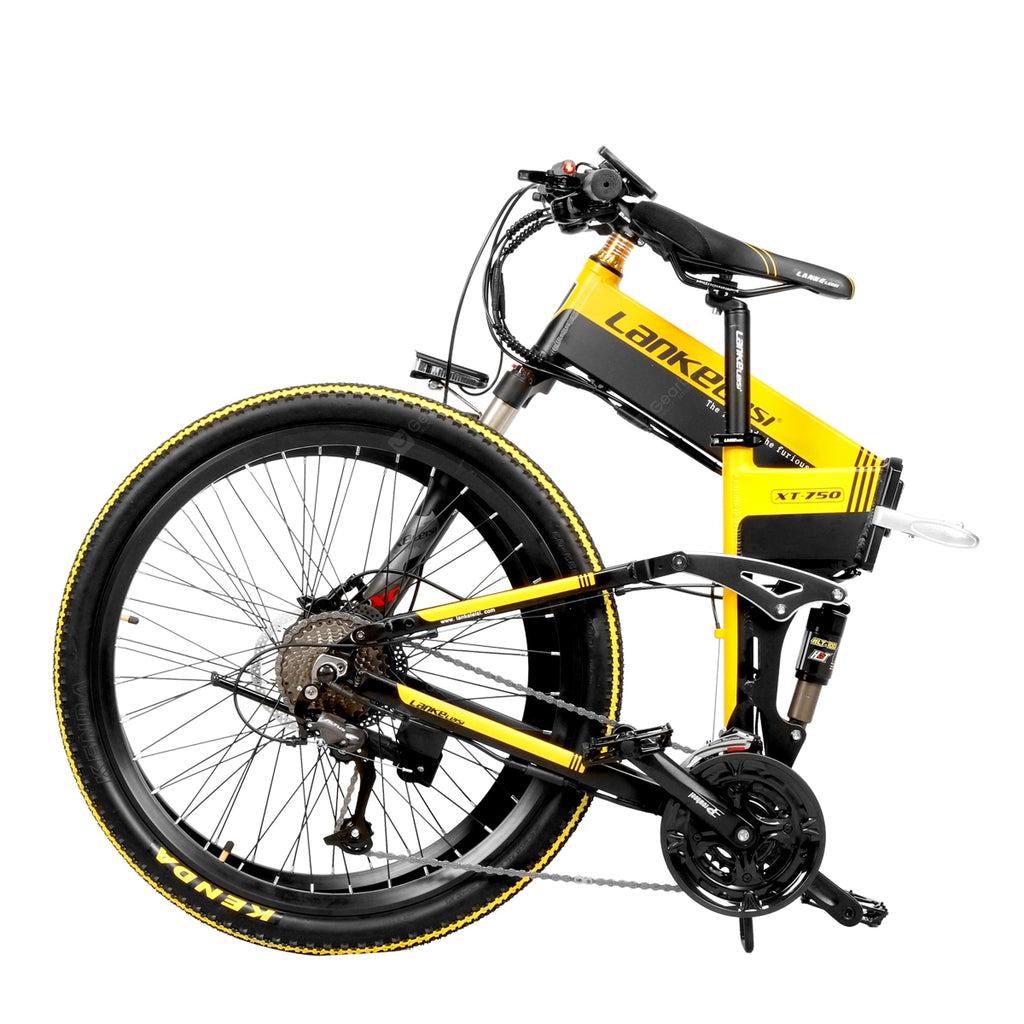LANKELEISI XT750 Folding Electric Bike Portable Mountain Bike 48V 10.4AH