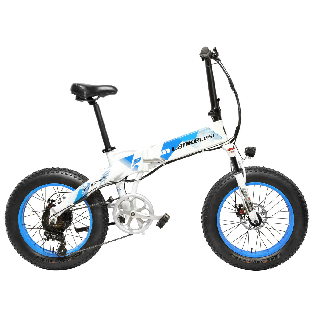 LANKELEISI X2000Plus Folding Electric Bike Big Tire MTB 500W 48V All Terrain Three Riding Modes 7 Speed