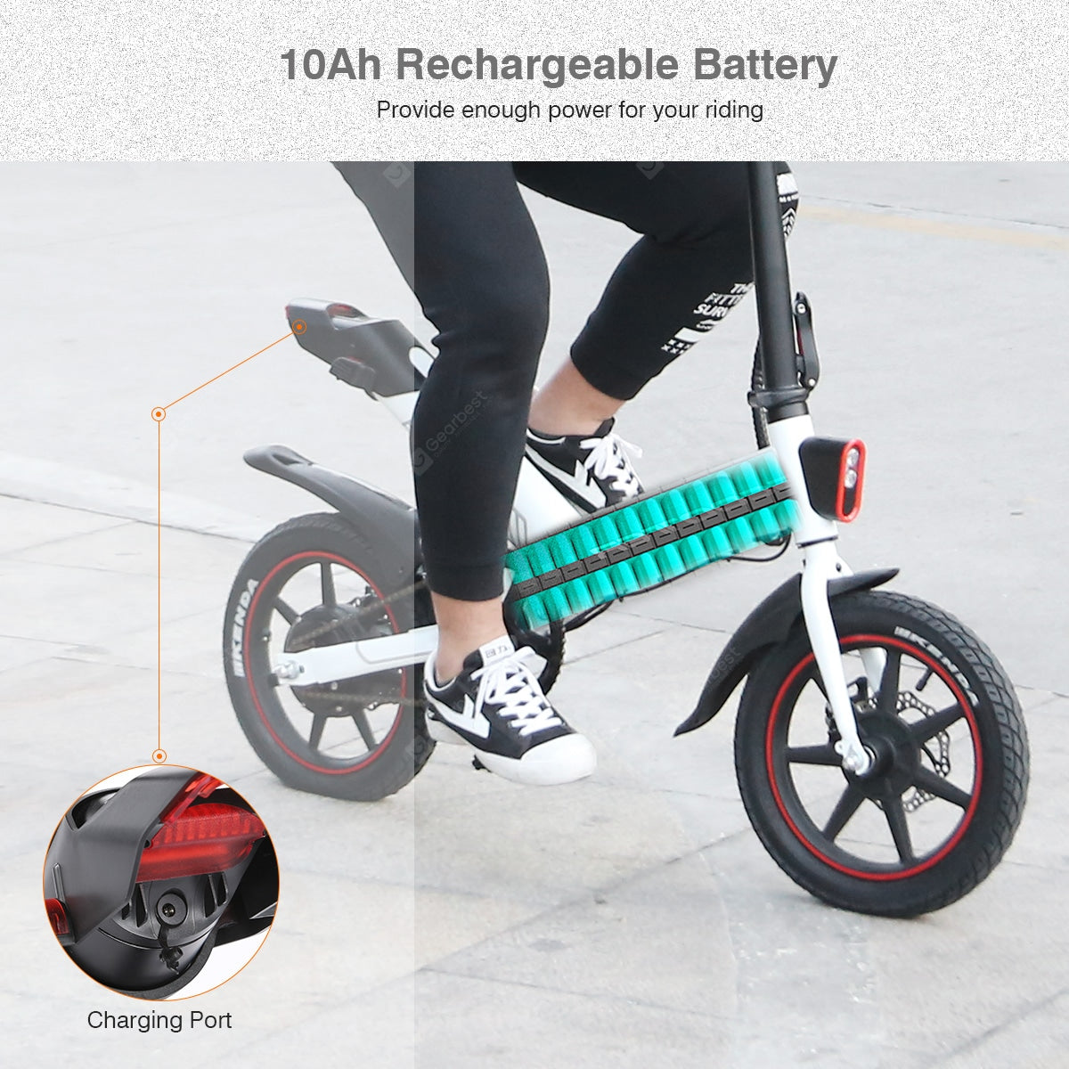 DOHIKER Y1 Folding Electric Bicycle 350W 36V Waterproof Electric Bike with 14inch Wheels 10Ah Rechargeable Battery