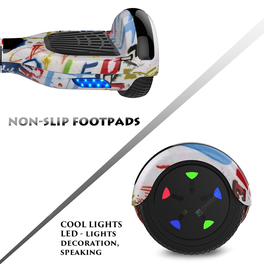 Mega Motion Self-Balancing Scooter Hoverboard 6.5 with Hoverkart LED lights Bluetooth Speaker