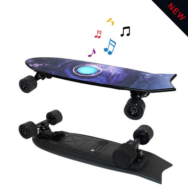 Electric Scooter With Bluetooth audio and lantern Motor 350W Remote Longboard Skateboard