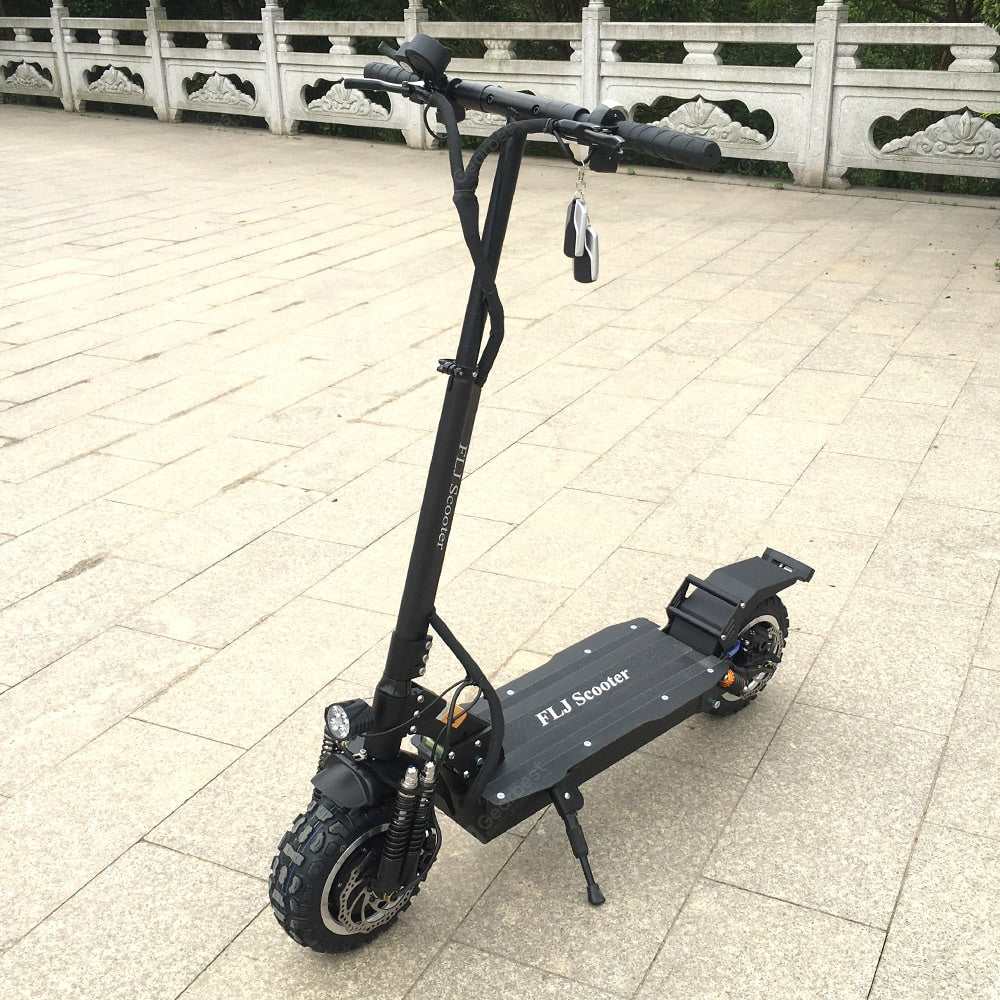 FLJ T113 Upgrade 60V 3200W dual Motor Electric Scooter with Off road tire for adults