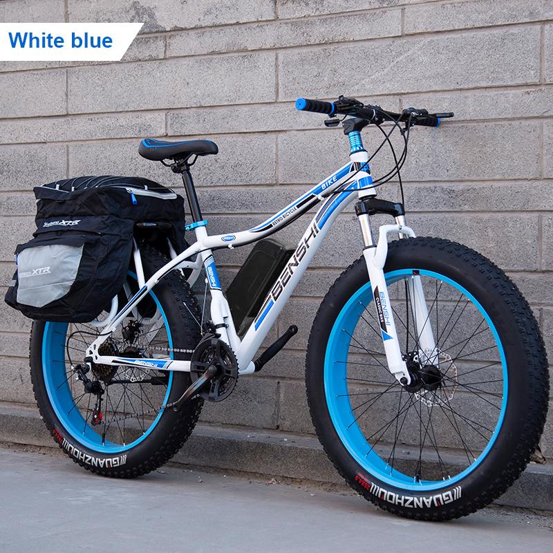 26inch snow electric mountain bicycle 48V lithium battery 1500w motor fat ebike 4.0 tires MTB bike