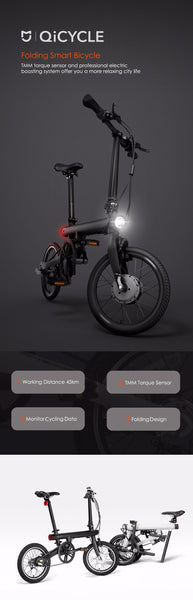 Original Xiaomi QiCYCLE EF1 Smart Folding Electric Bike Bicycle Bluetooth Max 20km per Hour