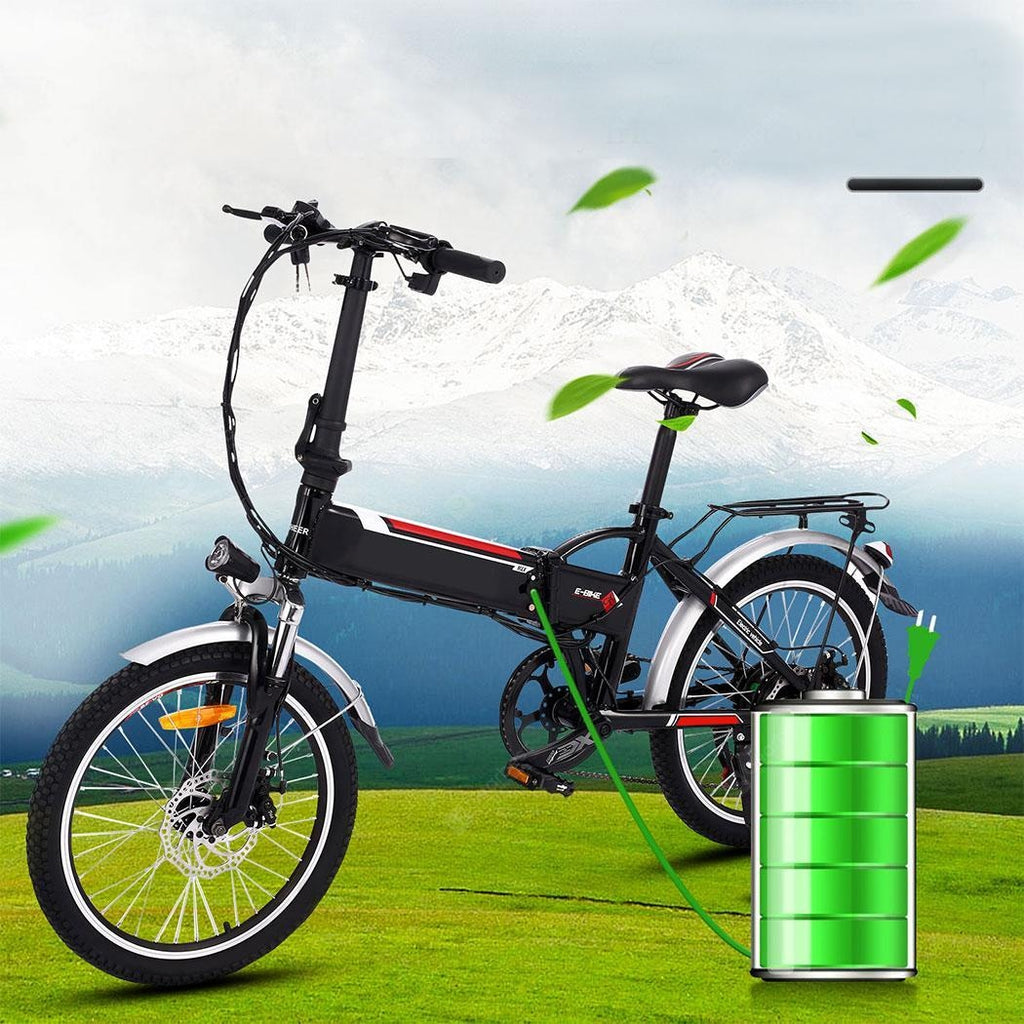 Ancheer 18.7 inch Wheel Aluminum Alloy Frame Folding Mountain Bike Cycling Bicycle White