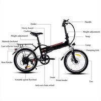 Ancheer 18.7 inch Wheel Aluminum Alloy Frame Folding Mountain Bike Cycling Bicycle White