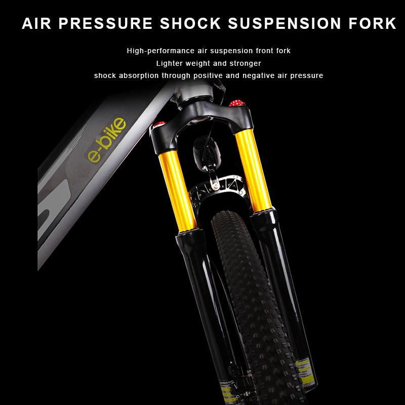 27.5 inch soft tail electric mountain bike air shock absorber front fork off-road bike 48V17AH hidden lithium battery eMTB