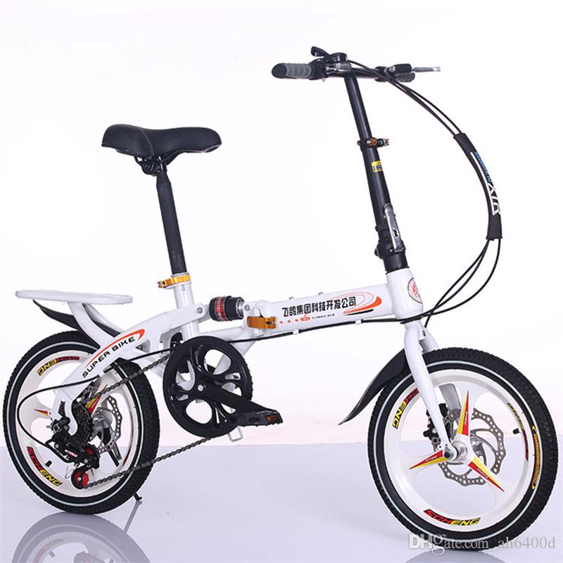 the Latest 16 inch folding bike disc brake portable type fold bicycle Shocking proof bikes Recreational bicycle lady student Travel tools