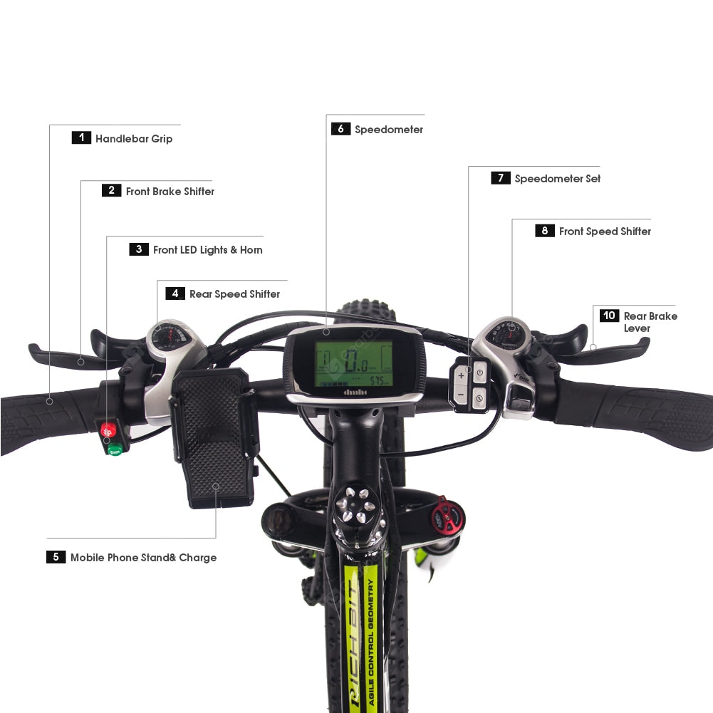 RICH BIT Electric Bike 26 Inch 4.0 Fat Tire Ebike 48V 17AH Removable Lithium Battery 1000W Motor Fat Tire  Electric Bicycle
