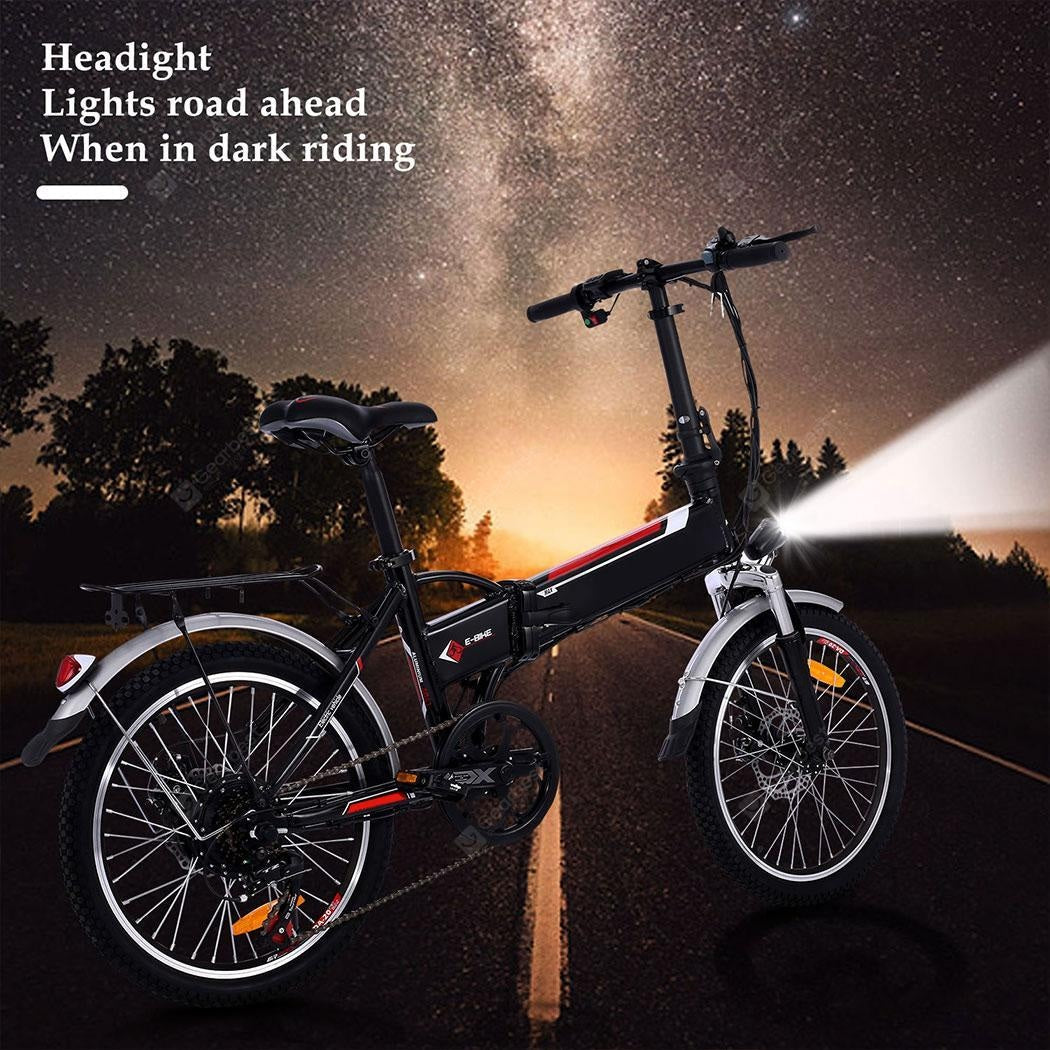 Ancheer 18.7 inch Wheel Aluminum Alloy Frame Folding Mountain Bike Cycling Bicycle White