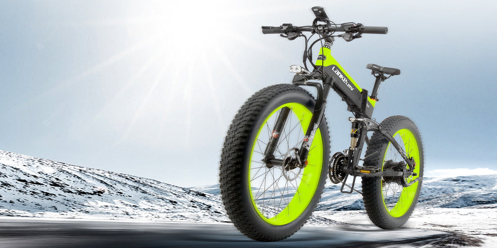 LANKELEISI XT750PLUS 48V 12.8AH 500W all-round motor electric bicycle 26 inch 4.0 fat tire MTB folding electric bicycle