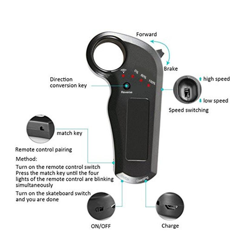 Ship from USA Europe Four Wheel Electric Skateboard Wireless Remote controller Scooter Plate Board hoverboard unicycle V63m#