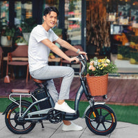 HIMO C16 12Ah 48V 250W 16 Inches Electric Bike From Xiaomi Youpin 25km/h 55km Mileage Electric Bicycle Max Load 100kg - Khaki