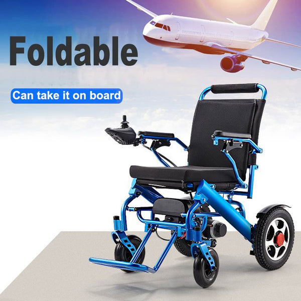NEW Portable lightweight Folding Electric Mobility Electric Wheelchair Elderly Disabled 22.8kg anti-roll Rear Wheel - easy-smart-way