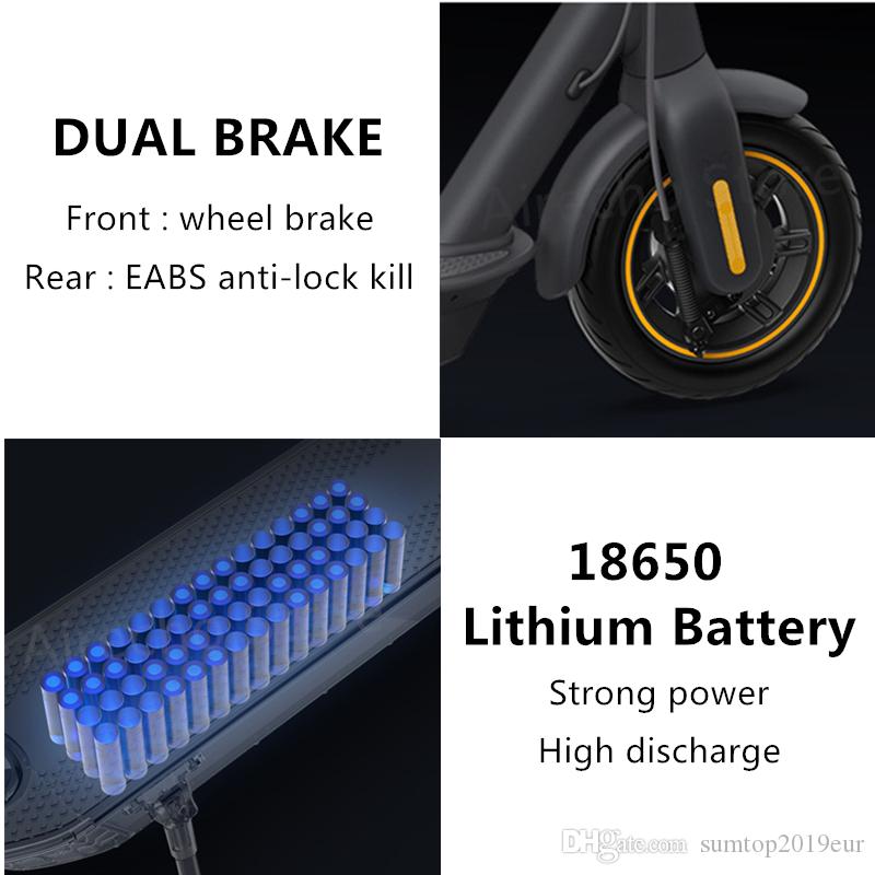 Original Ninebot by Segway MAX G30 Smart Electric Scooter foldable 65km Max Mileage KickScooter Dual Brake Skateboard With APP