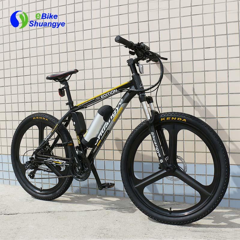 New design 36v 26'' Magnesium alloy wheel mountain e-bike with 21 speed