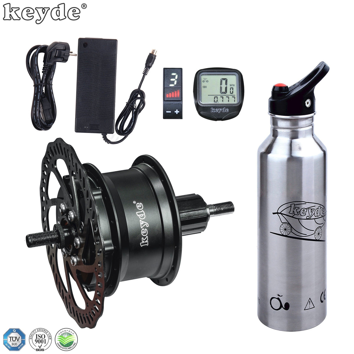 Electric bicycle kit 33V 36V motor with controller and sensor inside 10.5Ah li-ion battery