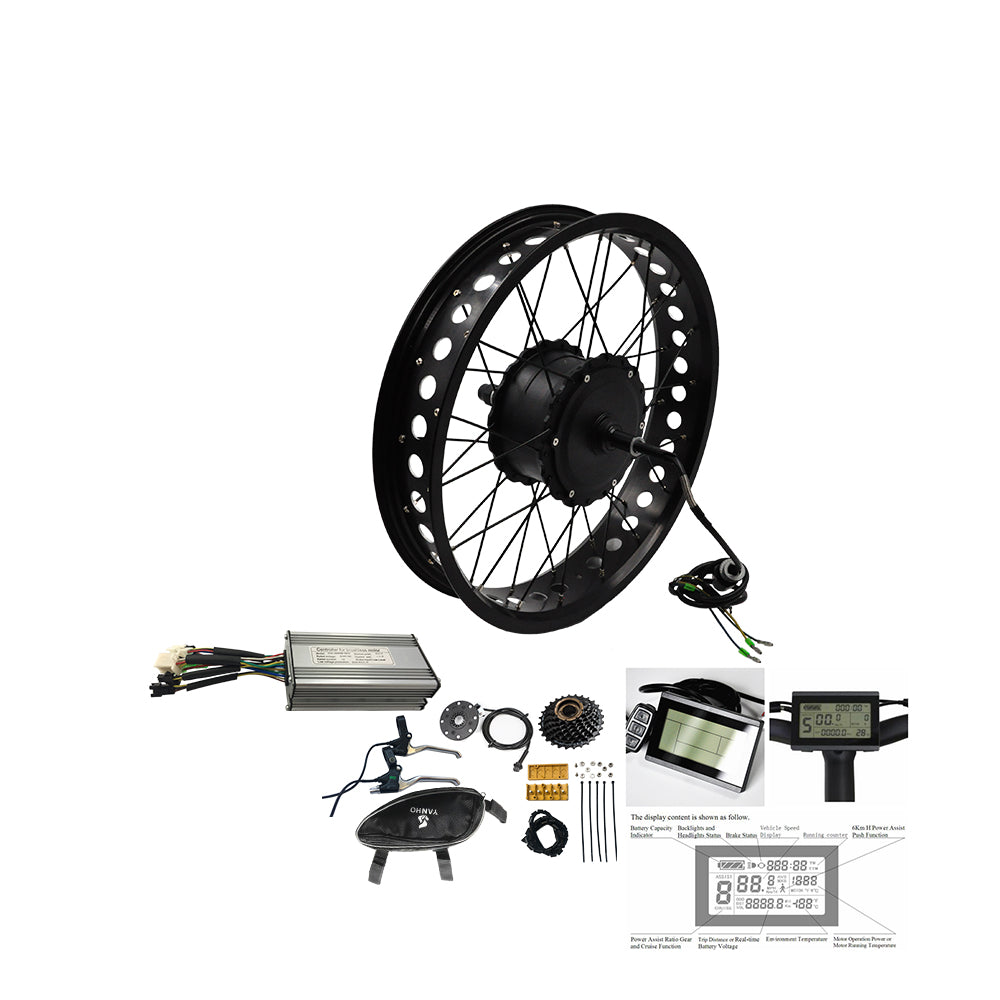 500w 750w Fat tire Hub Motor Electric Bike Conversion Kits