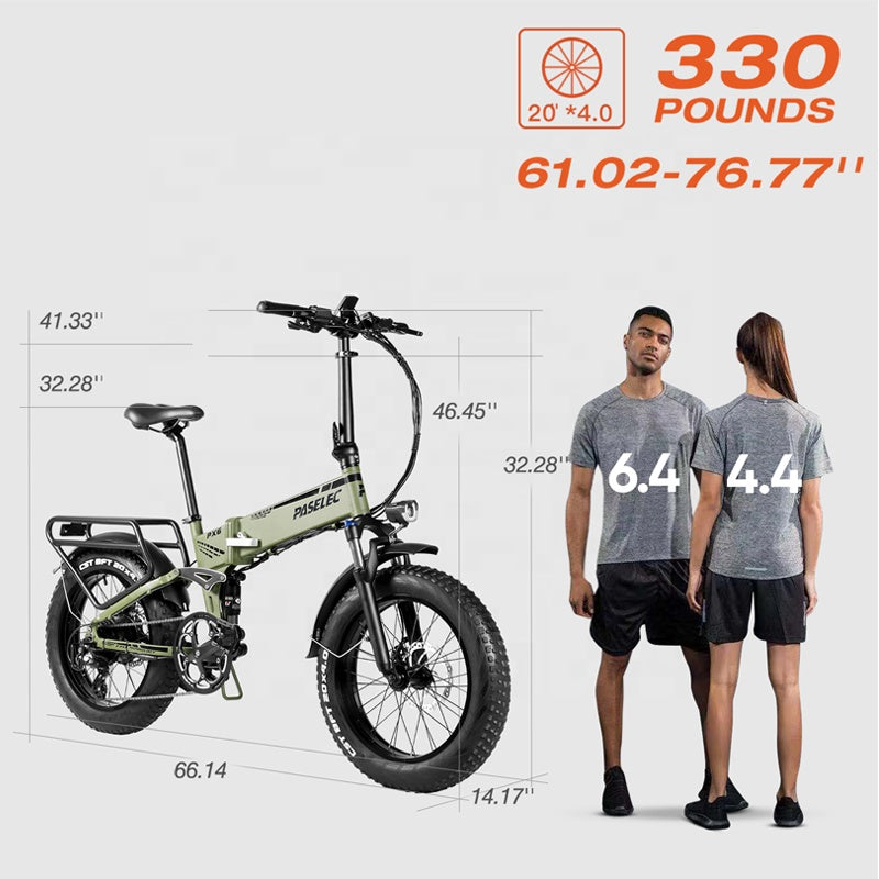 Electric folding bike 20" Fat Bear 8 speed gear 100 miles Ebike 750w Fat Tire foldable Bicycle 14Ah Battery Recharge