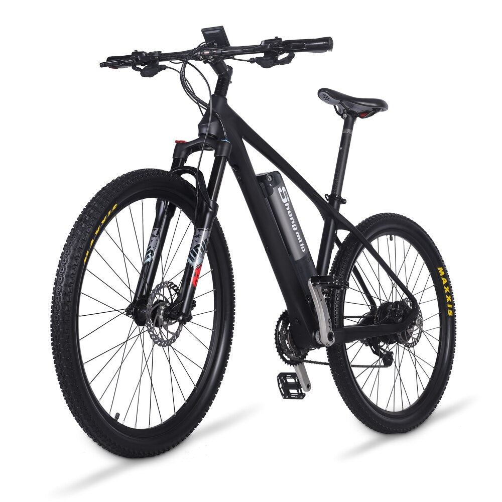 Shengmilo M50 250W Carbon Fiber Electric Mountain Bike with Brushless Motor and Shimano 27-Speed Derailleur - 27.5 Inch Racing Ebike with Power-Assisted Sensor System