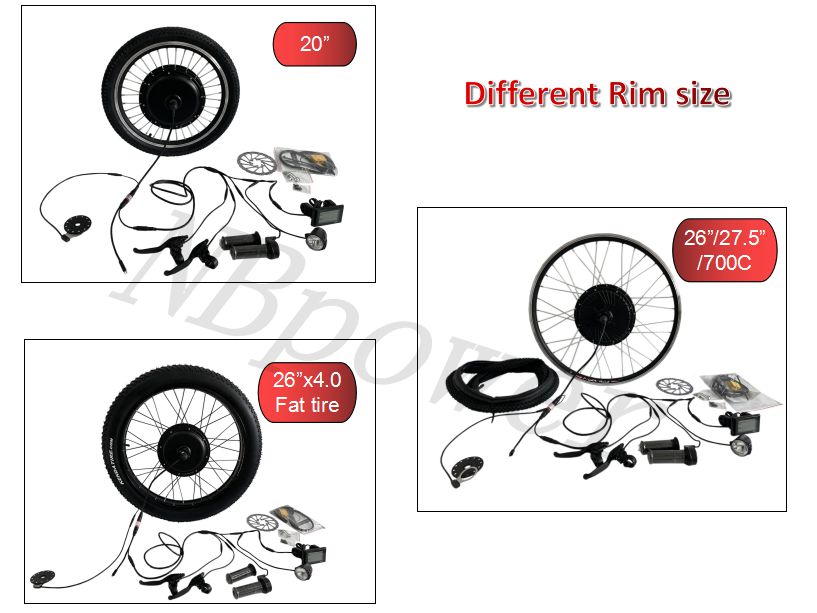 26inch 27.5inch 48V1000W smart controller built in motor ebike conversion kit with battery optional