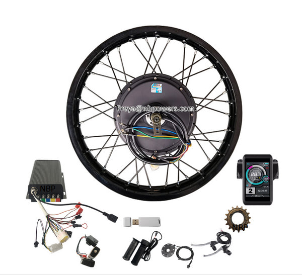 16"x3.0 Sliver color rim 72V 5000w electric motorcycle QS 205 V3 hub motor electric bike kit