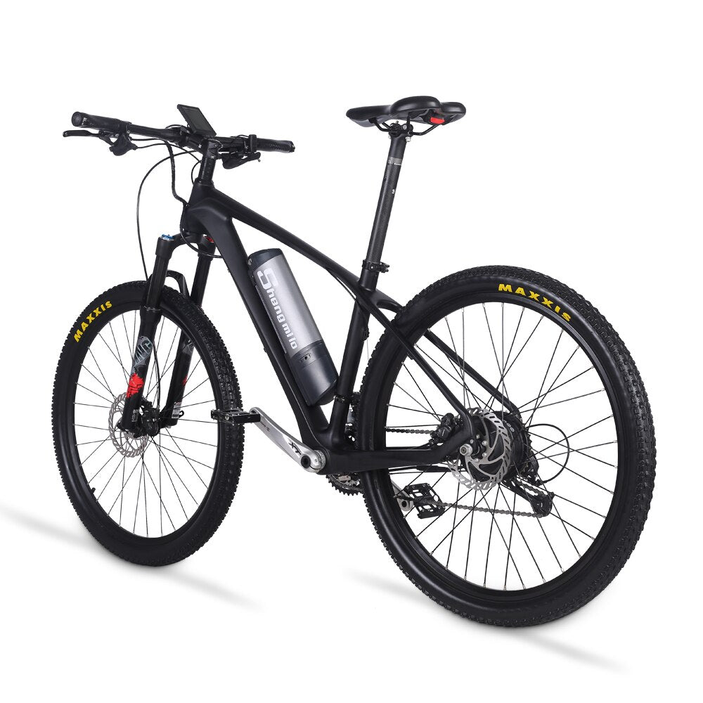 Shengmilo M50 250W Carbon Fiber Electric Mountain Bike with Brushless Motor and Shimano 27-Speed Derailleur - 27.5 Inch Racing Ebike with Power-Assisted Sensor System