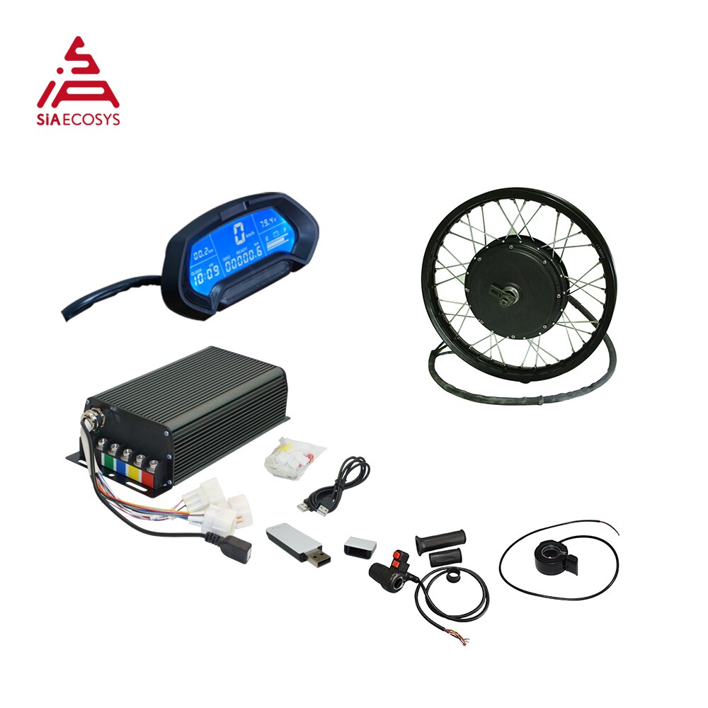 QS/SIA E-Bike 3KW Spoke Hub Motor Laced Into 17x1.6inch Moped Wheel Rim With SIA7230 Controller And Conversion Kits