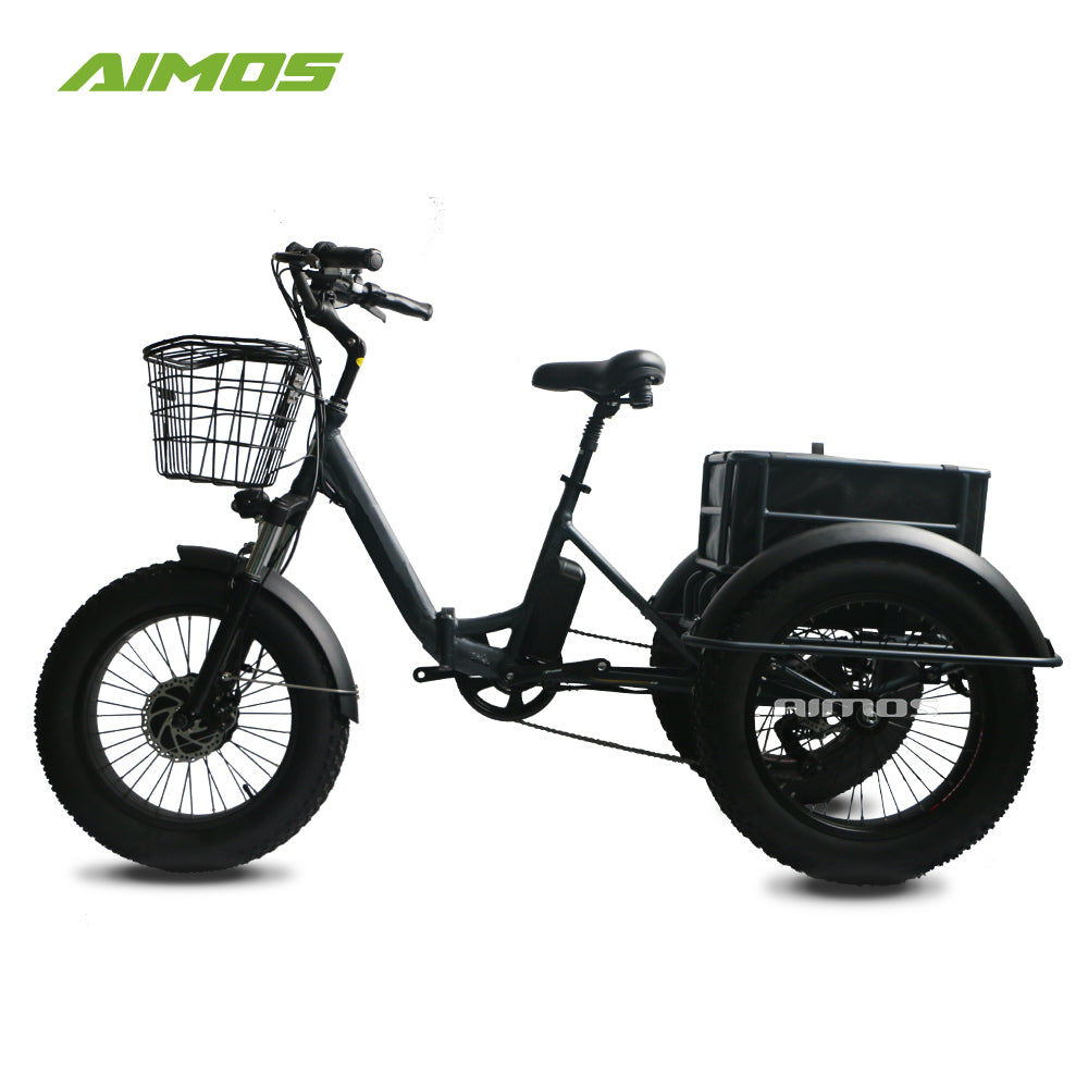 aimos  3 wheel electric bicycle three wheels adult cargo electric bike with basket