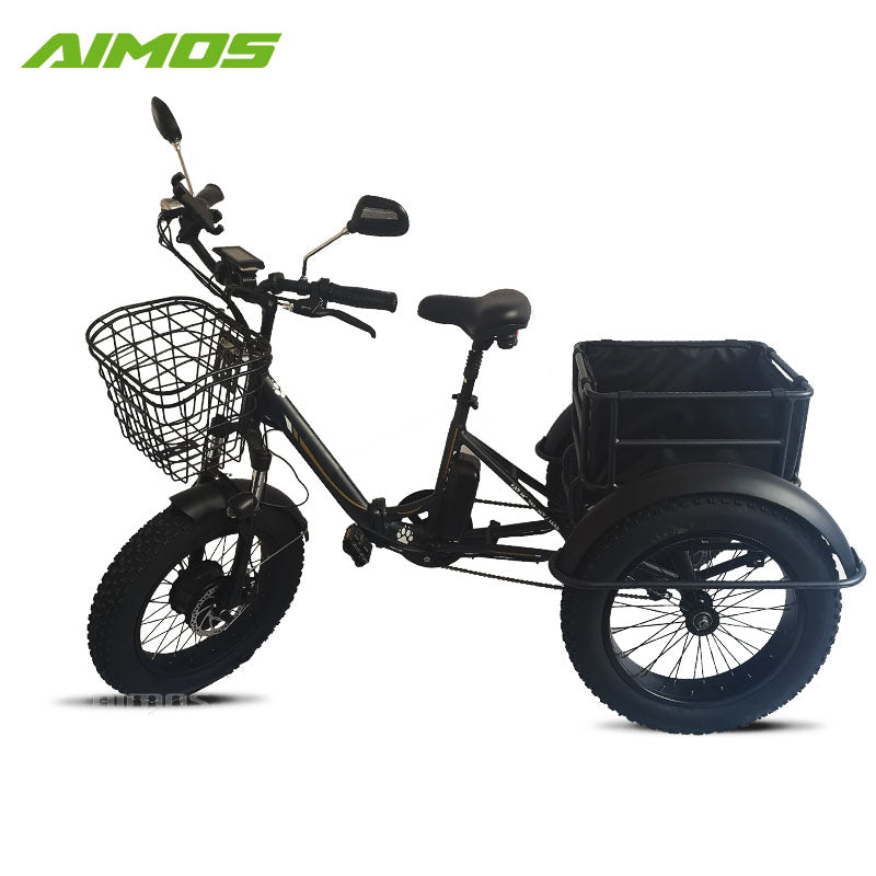 aimos  3 wheel electric bicycle three wheels adult cargo electric bike with basket