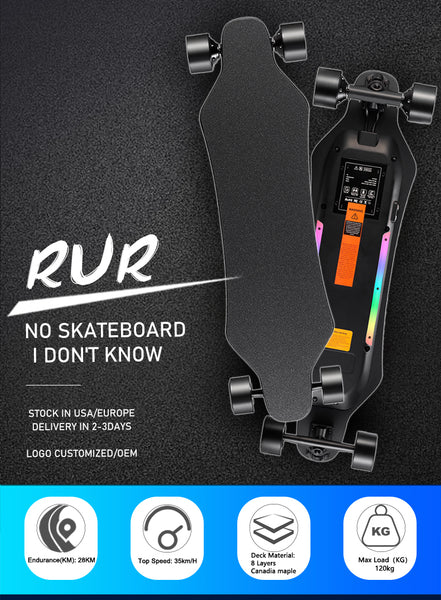 RTS Long Range Most Popular Skateboard Suspension Colorful LED 450W Electric Skateboard
