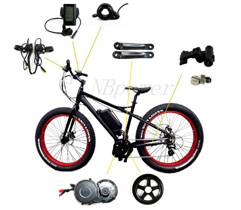 BBSHD 8FUN bafang 48v1000w BBS02 Mid Drive Motor Conversion Bafang Ebike Kit with optional Li ion Battery
